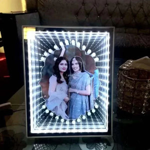 led magic mirror photo frame glow effect customized gift pakistan