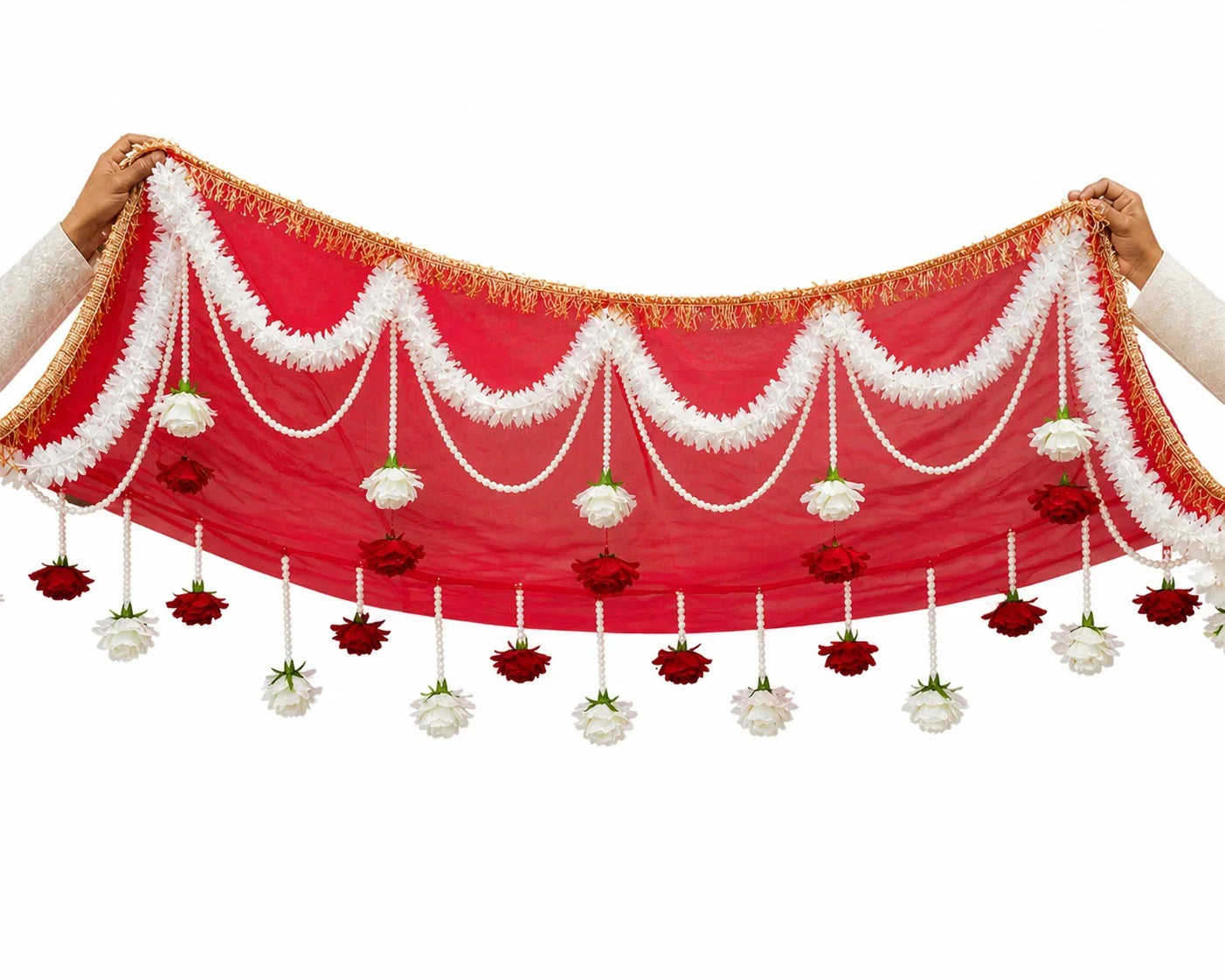 Customized name bridal dupatta Pakistan - red wedding phoolon ki chadar giftstudio.shop