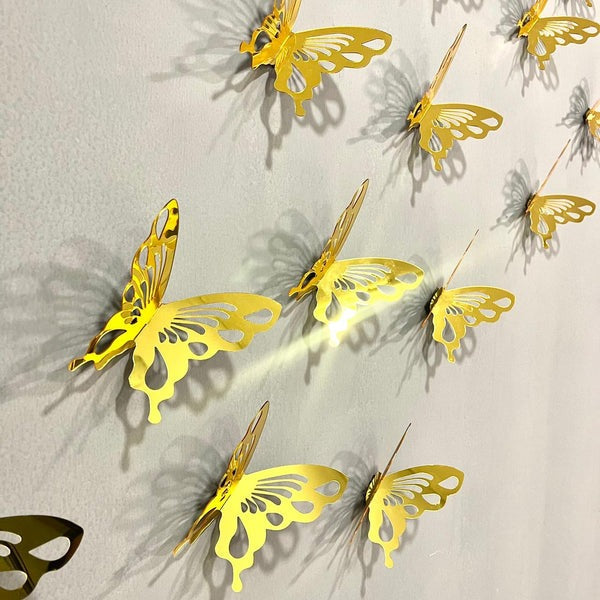 DIY 3D Acrylic Mirror Butterflies Wall Decor