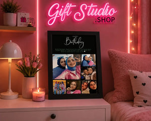 Custom birthday frame with name photo and date Pakistan - Gift Studio Gujranwala