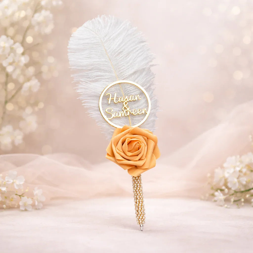 Handmade nikkah signature pen for bride groom Pakistan - luxury wedding pen Gift Studio