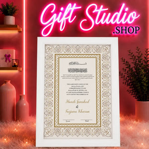 Personalized nikah frame couple names Pakistan - Islamic dua wedding frame giftstudio.shop