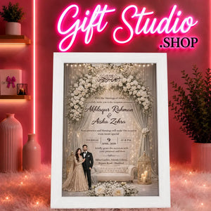 Custom nikah photo frame Pakistan - personalized couple names Islamic wedding gift Gift Studio