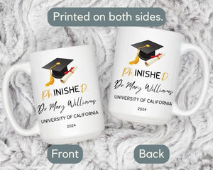 Custom PhD Graduation Mug – Personalized 'PhinisheD' Gift for Graduates - My Store