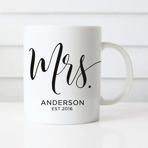 Mr. and Mrs. Coffee Mug Set – Personalized Wedding Gift for Couples - My Store