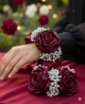 Mayon floral bracelet Pakistan - handmade mehndi haldi flower jewelry Gift Studio