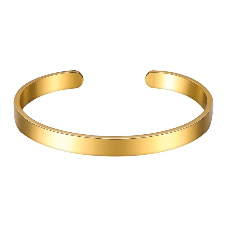 Engraved Cuff Bangle Bracelet