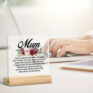 Elegant Acrylic Plaque for Mum – Heartfelt Thank You Gift from Daughter or Son - My Store