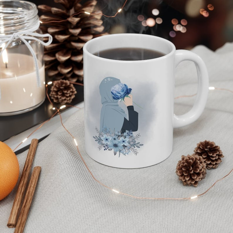 Personalized Arabic Name Coffee Mug – Elegant Hijab Design, Ideal Ramadan & Eid Gift - My Store