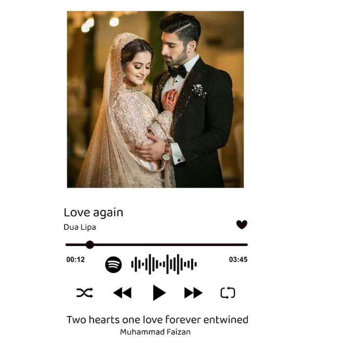 Spotify lyrical keepsake frame Pakistan - custom song photo frame gift GiftStudio