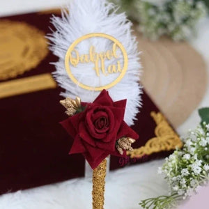Nikkah velvet booklet with pen Pakistan - customized wedding keepsake giftstudio.shop