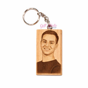 Custom wood name keychain Pakistan - personalized engraved gift keychain Gift Studio