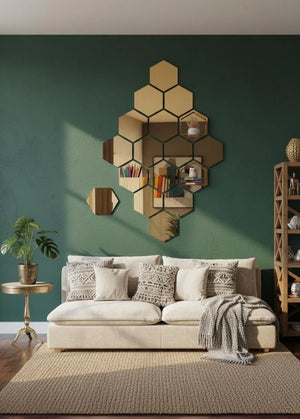 Luxury mirror wall decor Pakistan - 3D acrylic wall art by giftstudio.shop