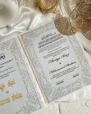 Elegant nikah booklet Pakistan - Islamic wedding nikah nama keepsake Gift Studio