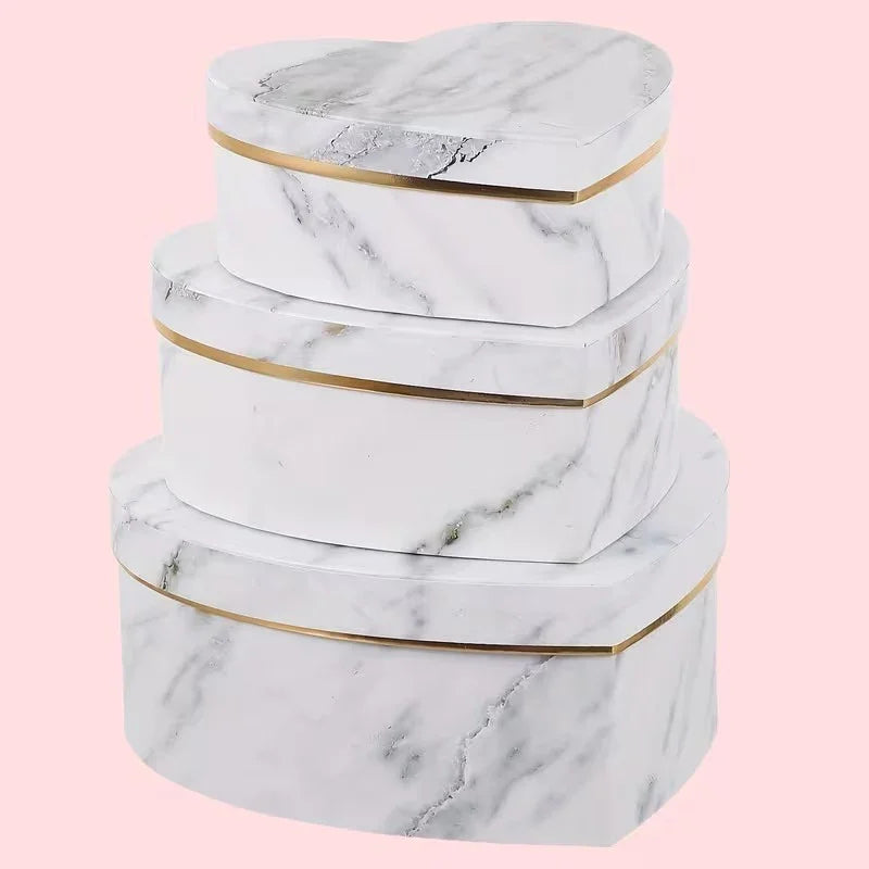 Empty gift boxes marble heart shape Pakistan - Eid custom gift boxes Gift Studio