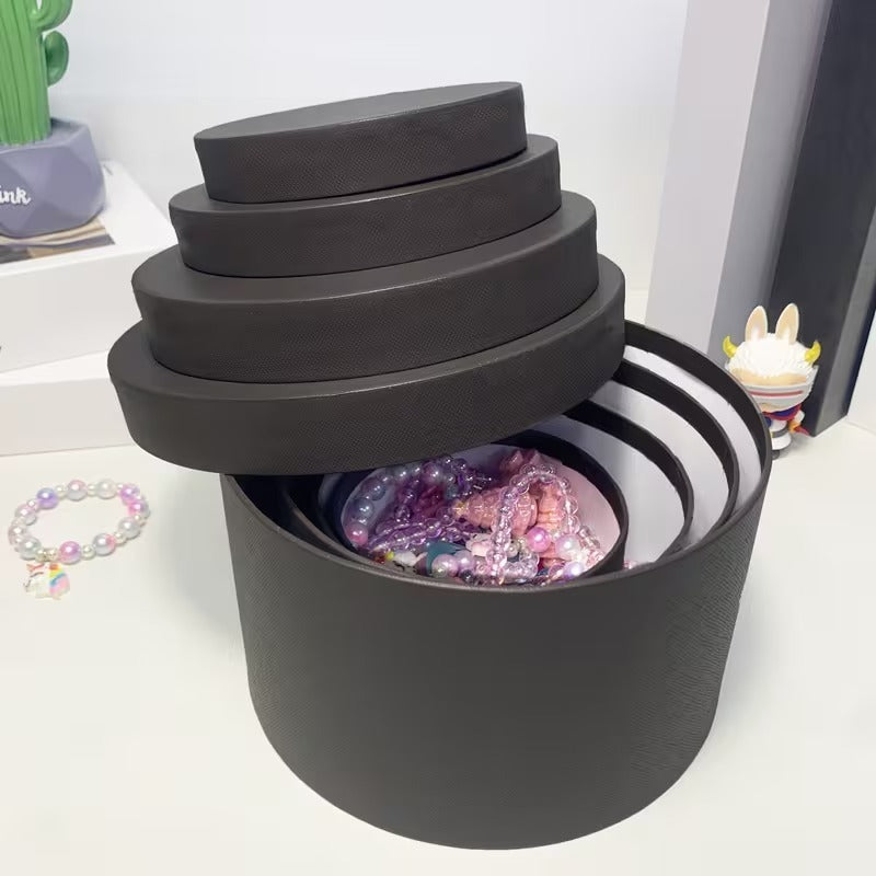 Empty Gift Boxes Black Round Set Eid Gift Boxes
