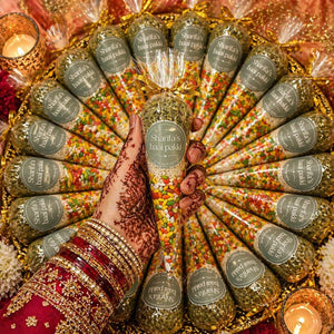 Wedding sonf cones favor Pakistan - custom mehndi nikkah giveaway giftstudio.shop