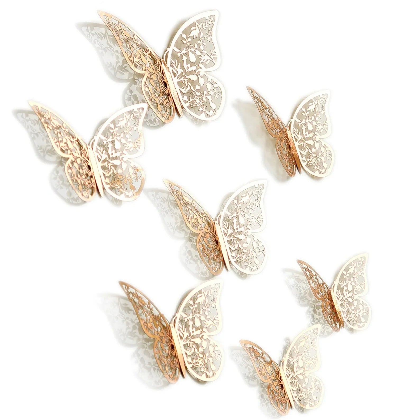 Butterfly wall decor Pakistan - elegant rose gold 3D butterfly wall art Gift Studio