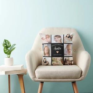 World's greatest auntie photo pillow Pakistan - personalized gift GiftStudio