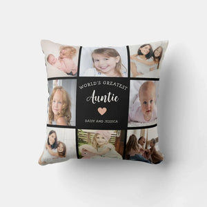 Custom auntie photo throw pillow Pakistan - personalized gift giftstudio.shop