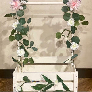 Baby Girl Basket personalized with flowers, and greenery