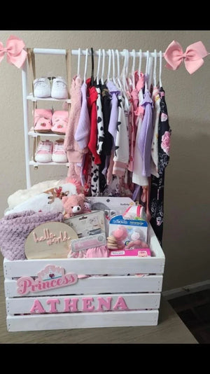 Custom baby girl gift basket Pakistan - personalized newborn crate Gift Studio Gujranwala