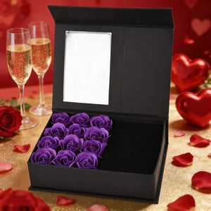 Premium black gift box with elegant packaging, perfect for luxury gifts and special occasions.