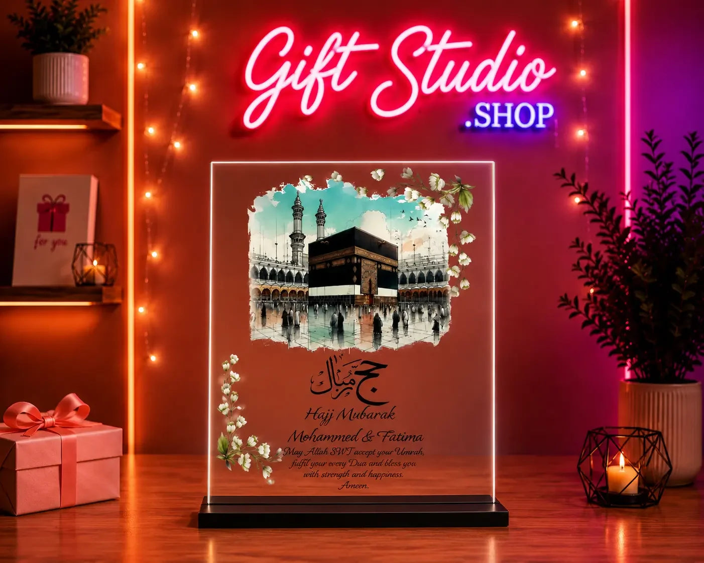 Hajj Mubarak Acrylic Plaque Pakistan Personalized Islamic Gift - Gift Studio Pakistan photo 2