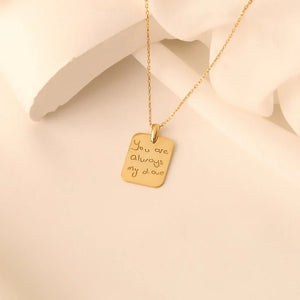 Personalized gold handwriting necklace Pakistan - custom engraved jewelry gift