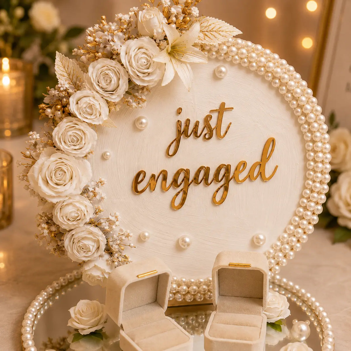 Arch Floral Ring Tray – Hoop Design engagement Ring Tray