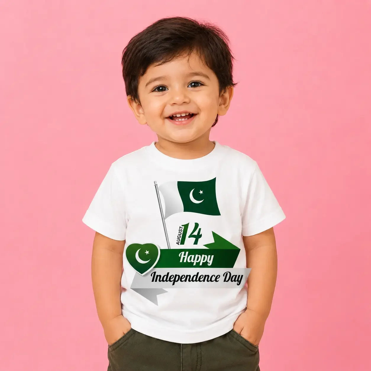 Baby toddler 14 August romper Pakistan - azadi 2-piece customize giftstudio.shop