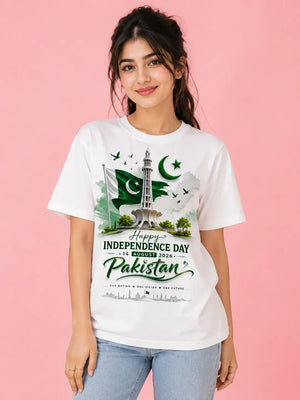 14 August women's t-shirt Pakistan - ladies azadi shirt customize name Gift Studio