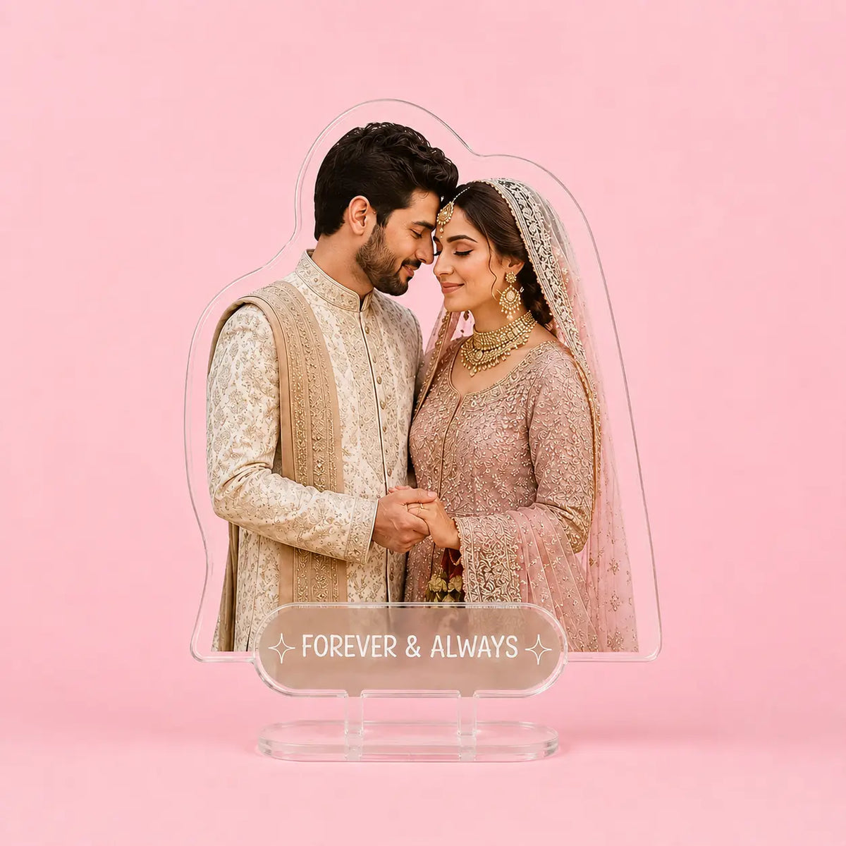Bride & Groom Acrylic Cake Topper – Wedding & Nikah Cake Decoration