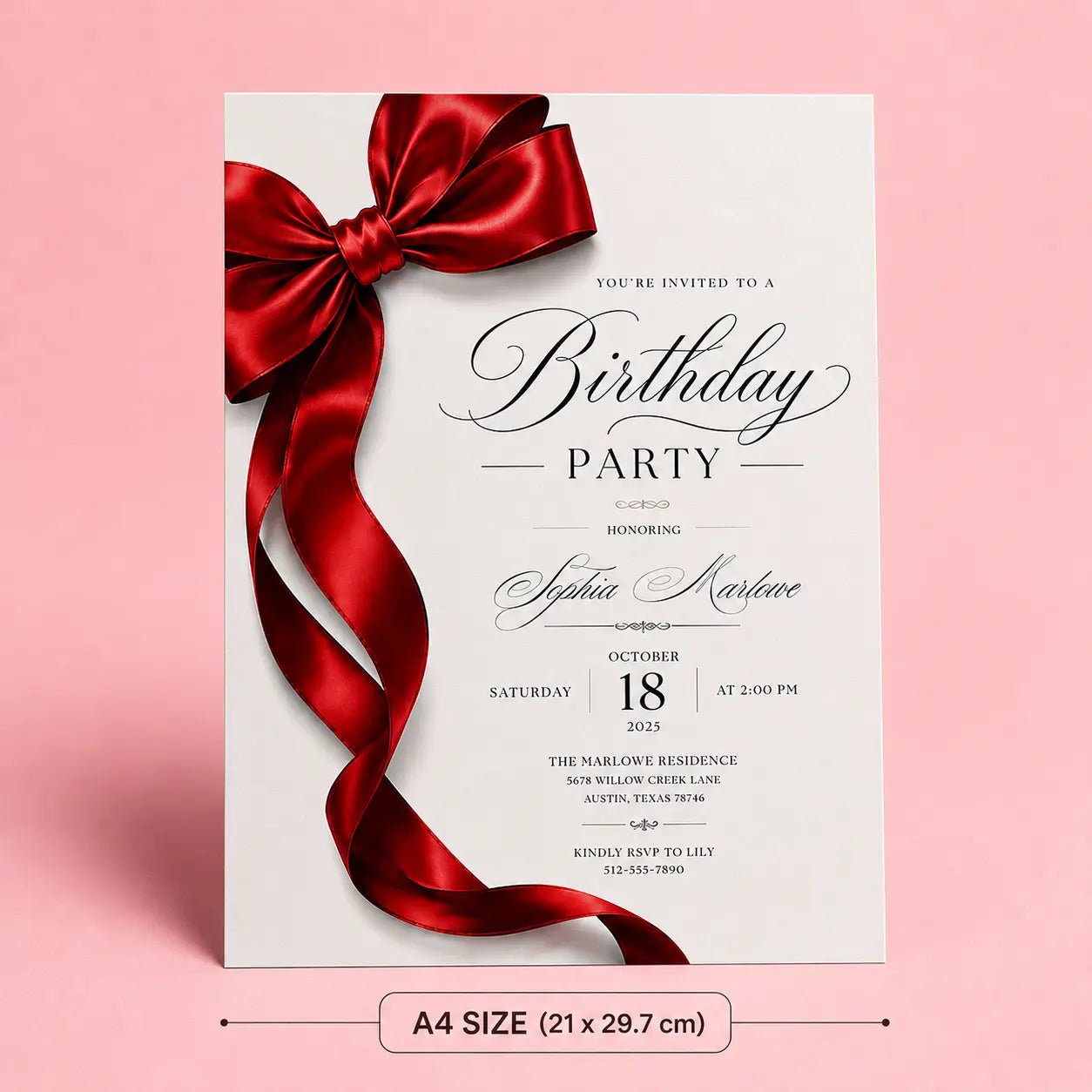 Adult Birthday Invitation Card Pakistan | Elegant Design — Gift Studio