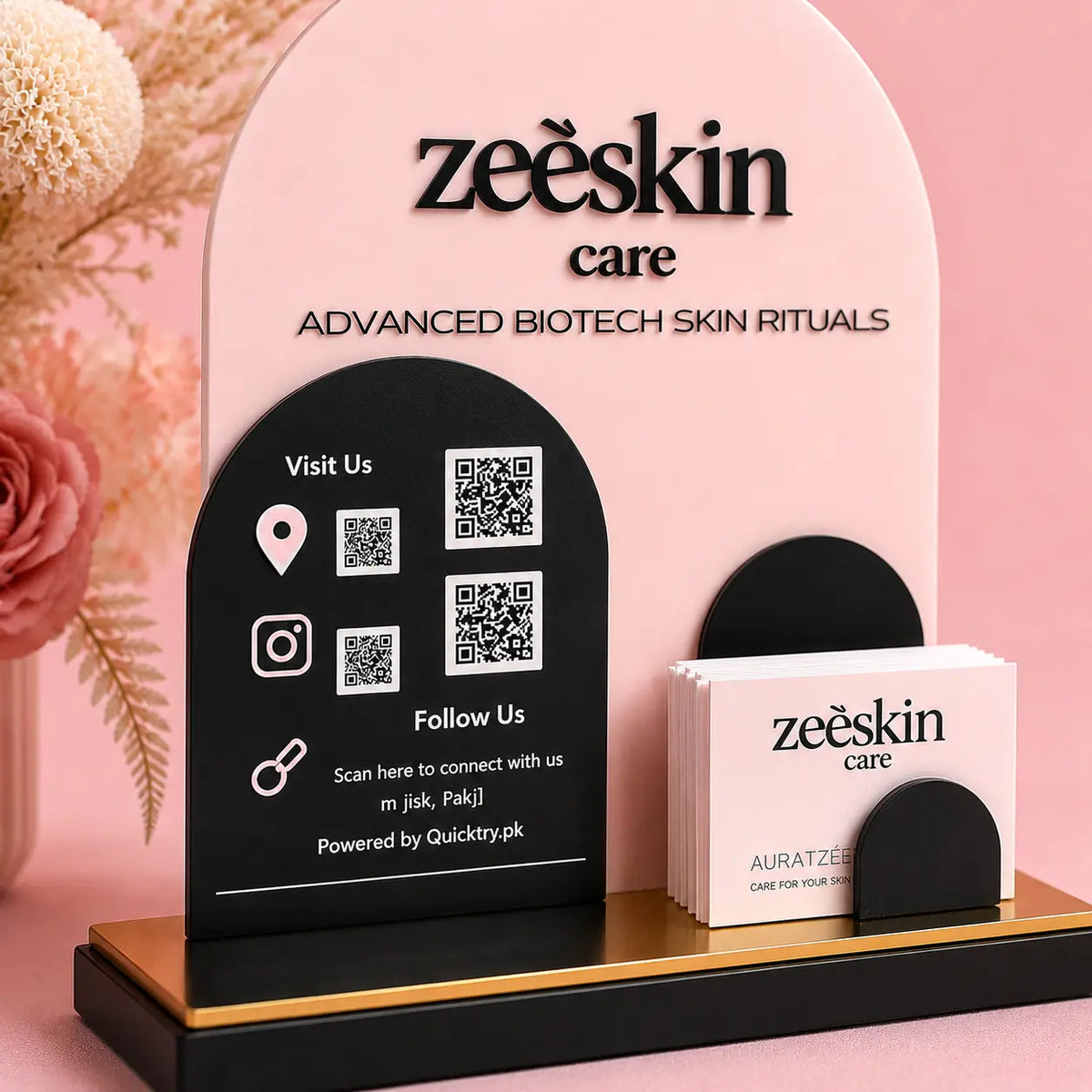 Small QR Code Table Stand – Mini Acrylic Display Pakistan
