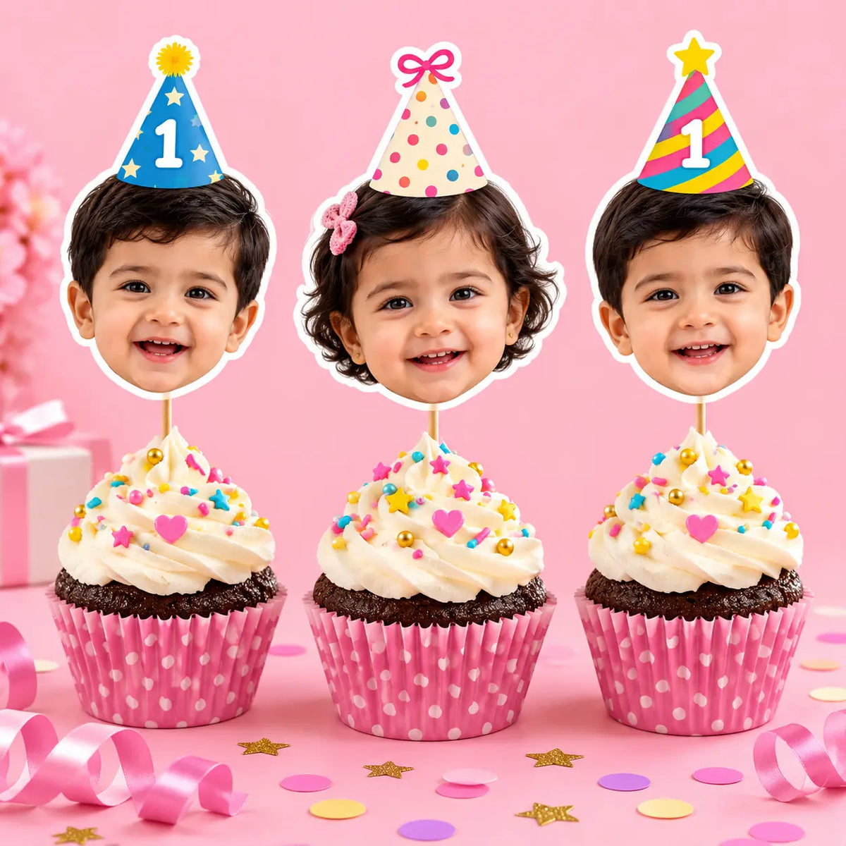 Cupcake Toppers Set pack of 6 – Customized Text & Name Toppers