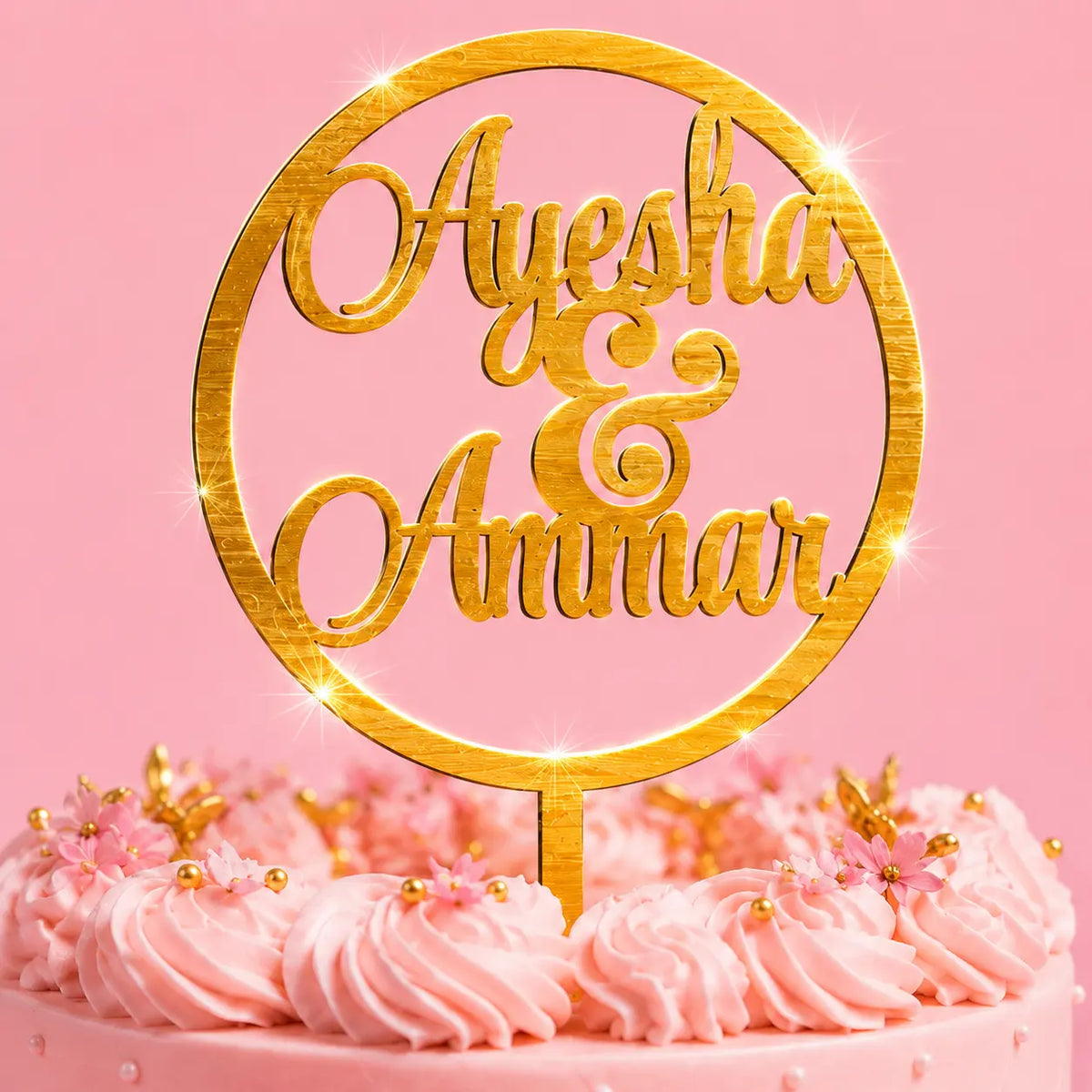 Baraat & Walima Cake Topper – Customized Names & Date