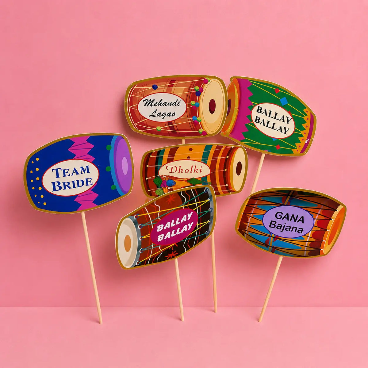 Dholki Mithai & Cupcake Toppers – Set of 12