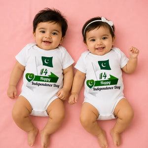 14 August toddler romper set Pakistan - azadi baby 2-piece customize Gift Studio