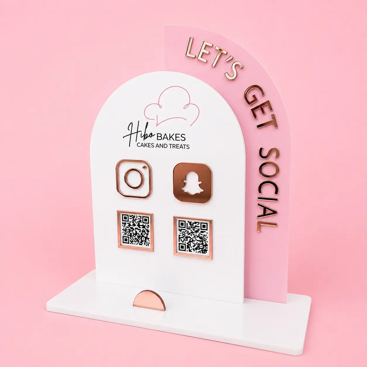 Premium White Acrylic QR Code Stand