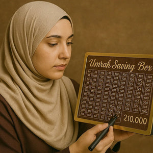 Premium Umrah savings box Pakistan - wooden Islamic piggy bank giftstudio.shop