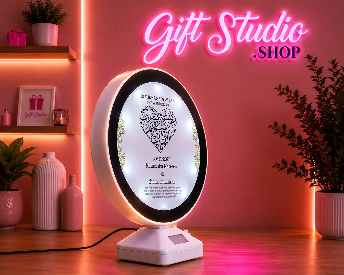 Nikah Magic Mirror LED Frame Pakistan Wedding Gift Bride Groom - Gift Studio Pakistan photo 2