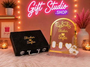 Nikkah Frame Box Set Pakistan Heart Shape and Arch Shape Nikah Frame with Velvet Box - Gift Studio Pakistan photo 3