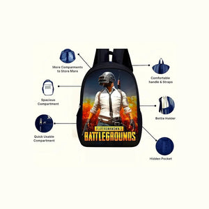 PUBG print backpack Pakistan - laptop compartment gaming bag giftstudio.shop