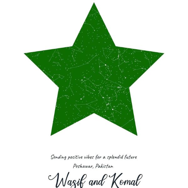 Supernova Star Map Poster for Wasif & Komal from Gift Studio