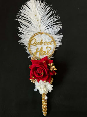 Fancy nikkah signature pen Pakistan - handcrafted pearl ribbon wedding pen giftstudio.shop