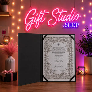 Velvet Nikkah Nama Certificate with Box Pakistan Nikah Booklet - Gift Studio Pakistan photo 4