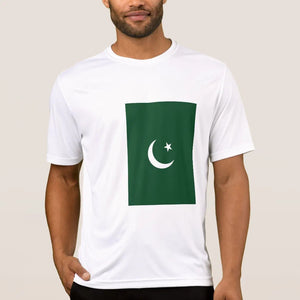 White t-shirt with Pakistan 14 August crescent-star design