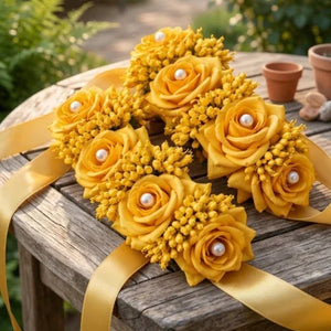 Floral bridal jewelry set Pakistan - mayon haldi mehndi flower jewelry Gift Studio