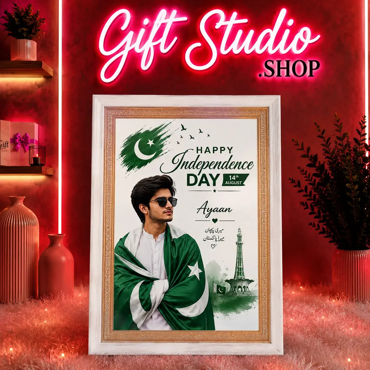 14 August Photo Frame Pakistan Independence Day Frame 2026 - Gift Studio Pakistan photo 3